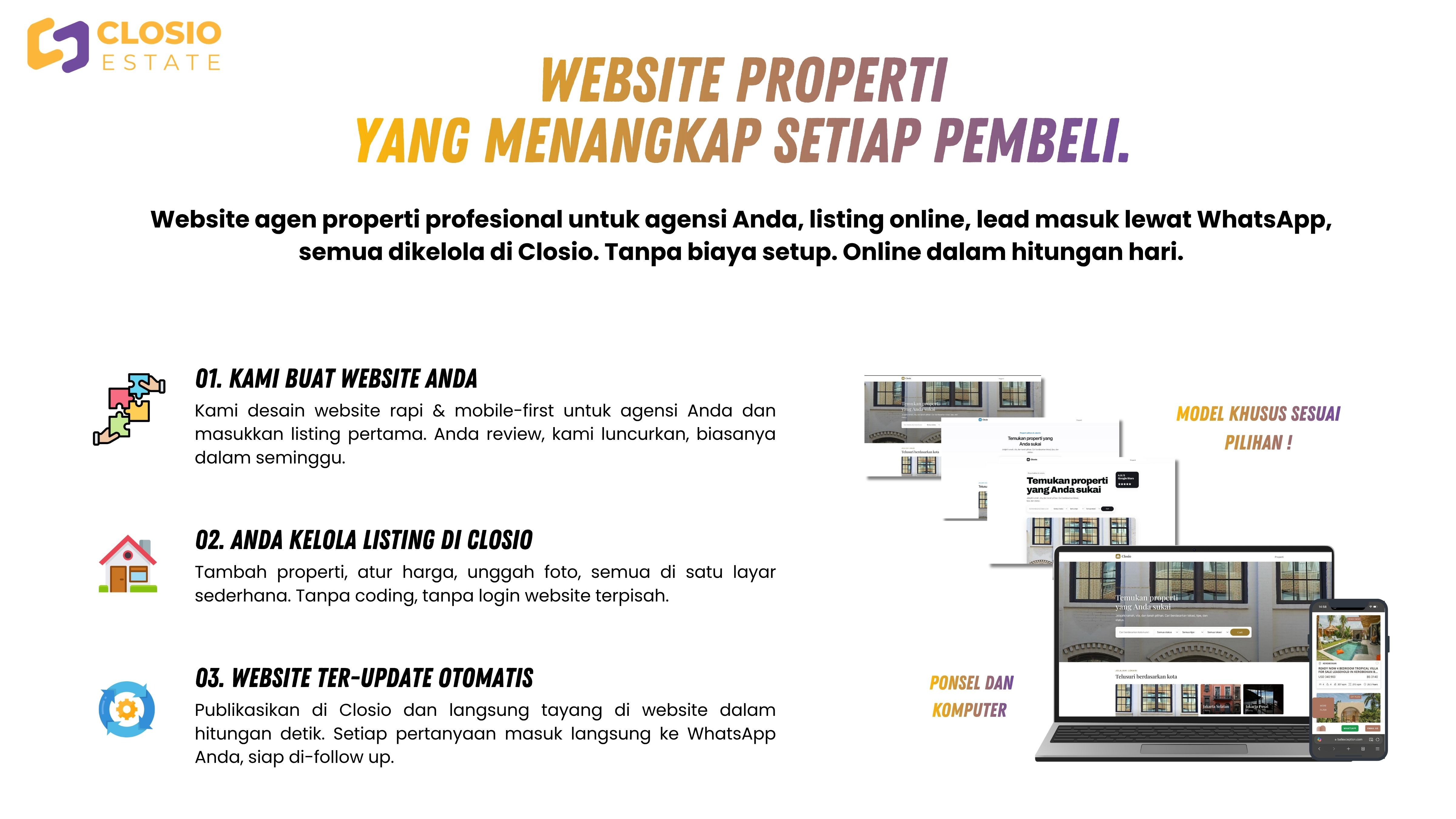 Closio Sites — website properti yang menangkap setiap pembeli